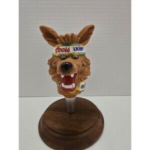 Coors Light Beer Wolf Tap Handle w/ Bandana and Scarf- Tapper Rare Vintage